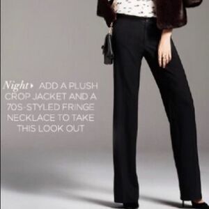 Club Monaco Wide Leg Trouser Pants Full Length Flat Front Black 2